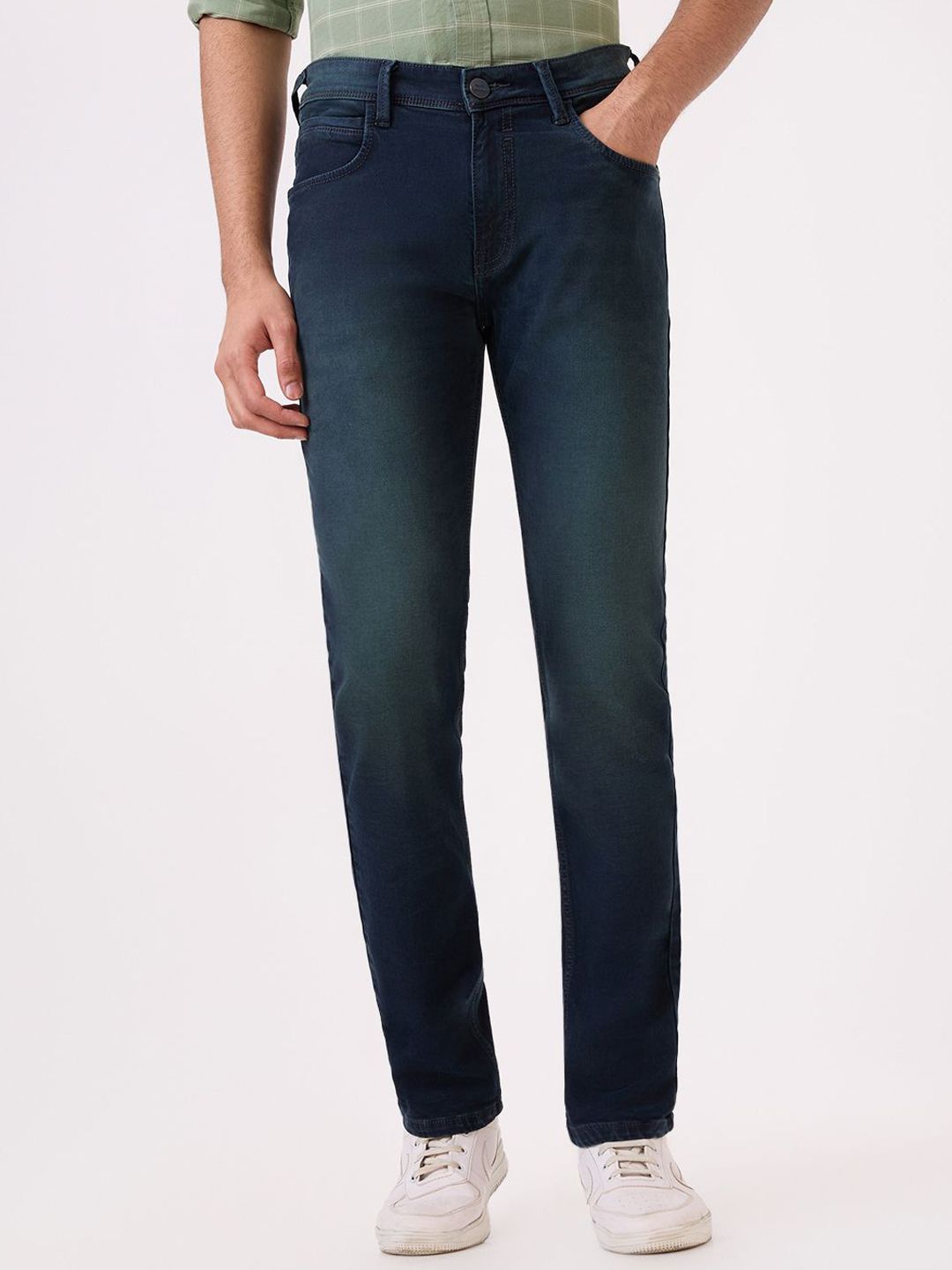 Park Avenue Men Slim Fit Mid-Rise Heavy Fade Jeans