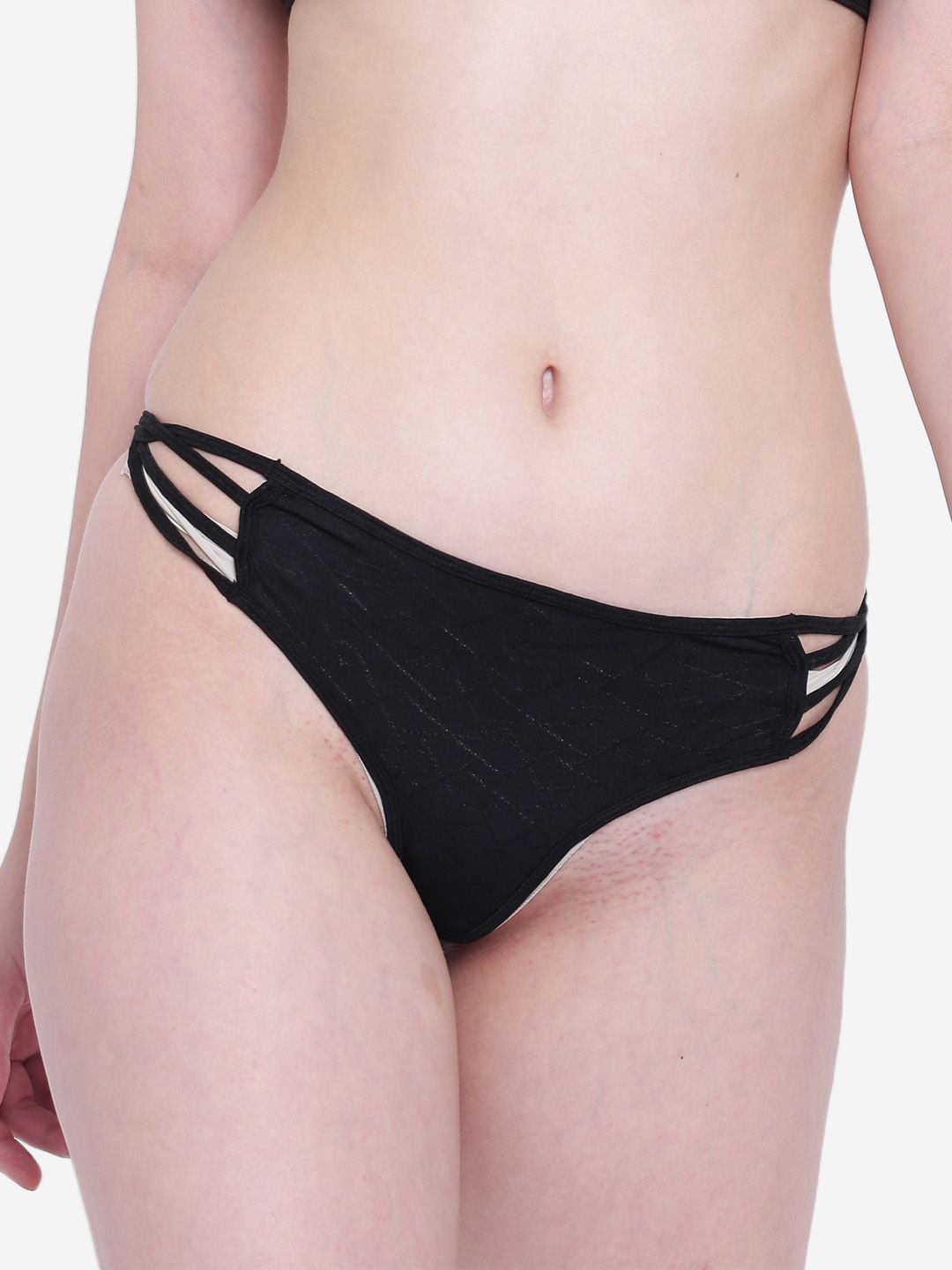 La Intimo Women Printed Swim Thong Briefs