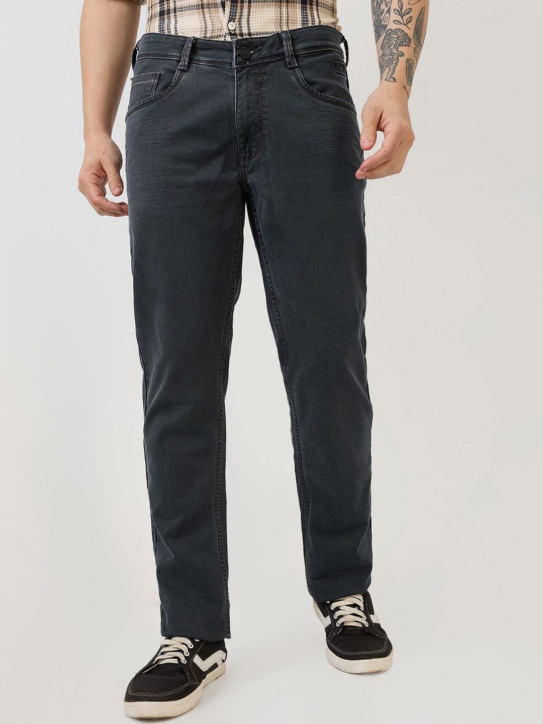 Parx Men Tapered Fit Low-Rise Cotton Jeans