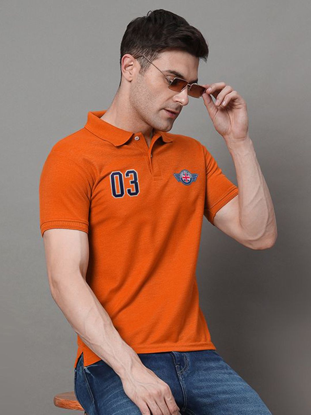 SZN Men Polo Collar Moisture Wicking Raw Edge T-shirt