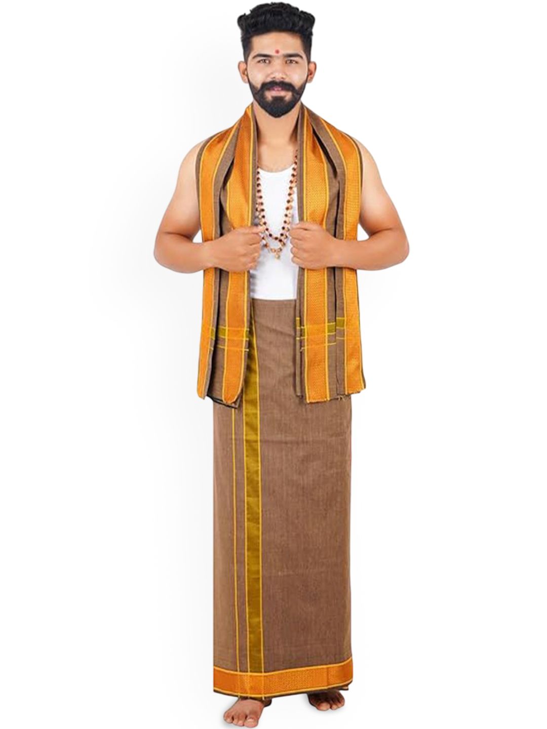 Ethazh Men Dhoti With Angavastram