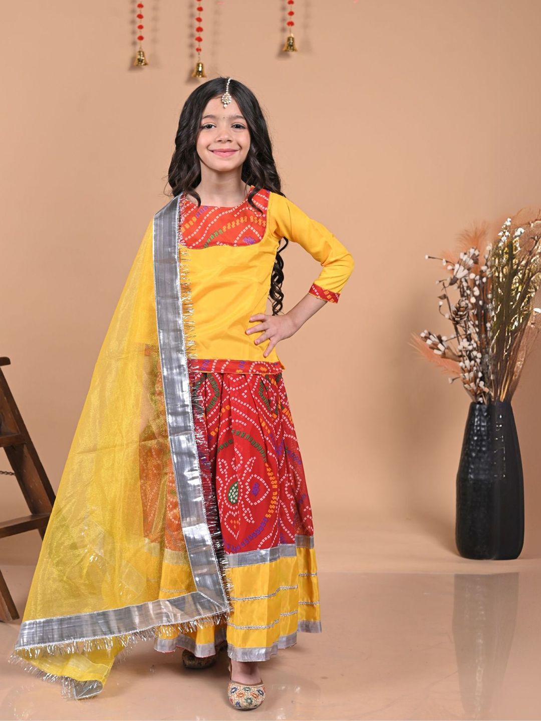 itsmycostume Girls Printed Ready to Wear Lehenga & Blouse With Dupatta