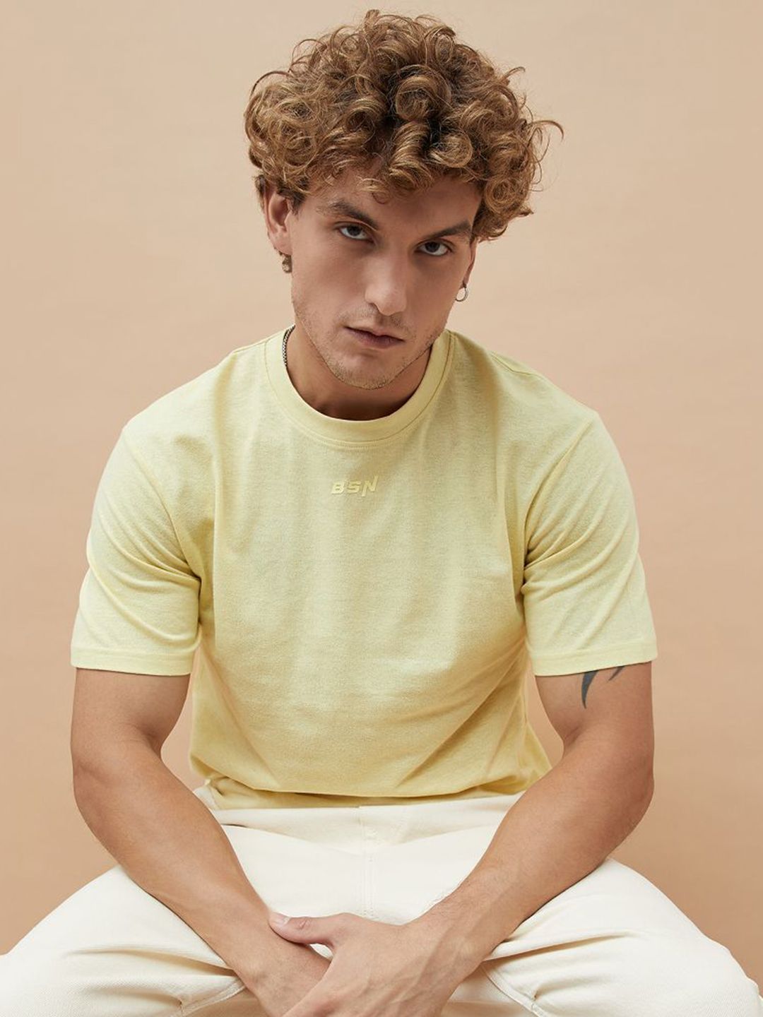 Bossini Round Neck Cotton Relaxed Fit T-shirt