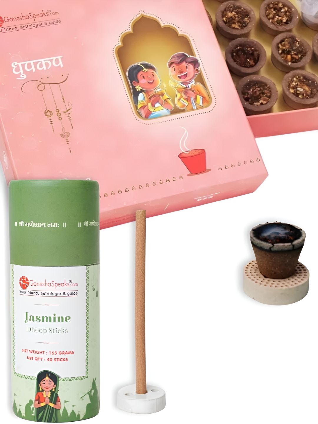 GaneshaSpeaks Wood 3 Piece Chemical-Free Ganesh Chaturthi Incense Sticks