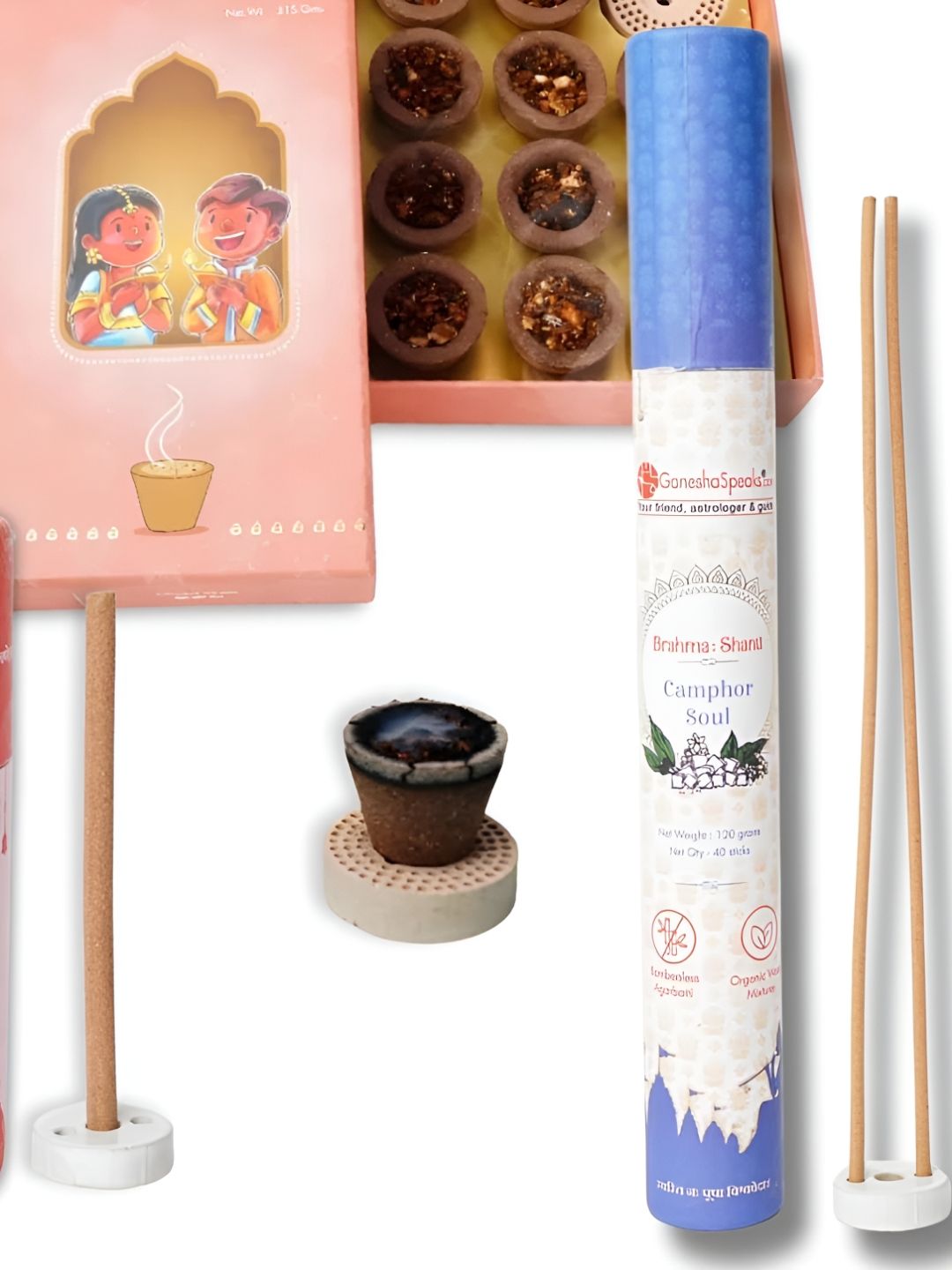 GaneshaSpeaks Ganesha Wood 2 Piece Scented Ganesh Chaturthi Incense Sticks