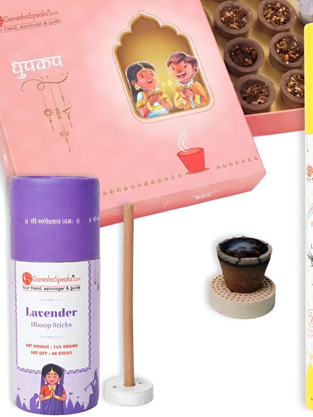 GaneshaSpeaks Wood 3 Piece Scented Ganesh Chaturthi Incense Sticks