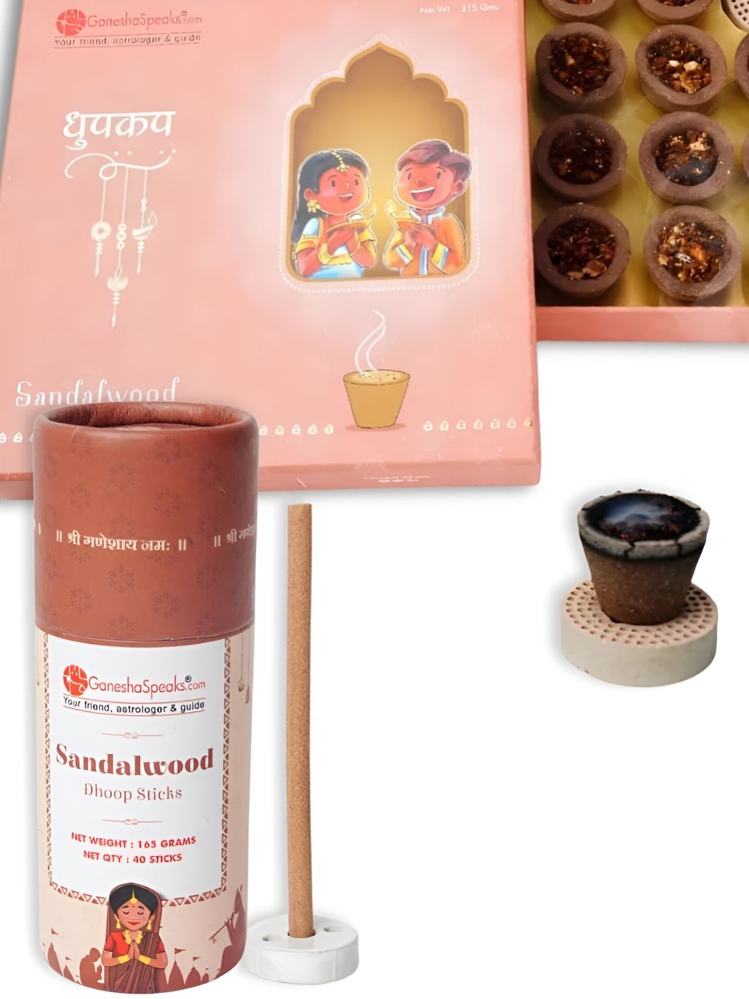 GaneshaSpeaks Ganesha Wood 3 Piece Scented Ganesh Chaturthi Incense Sticks