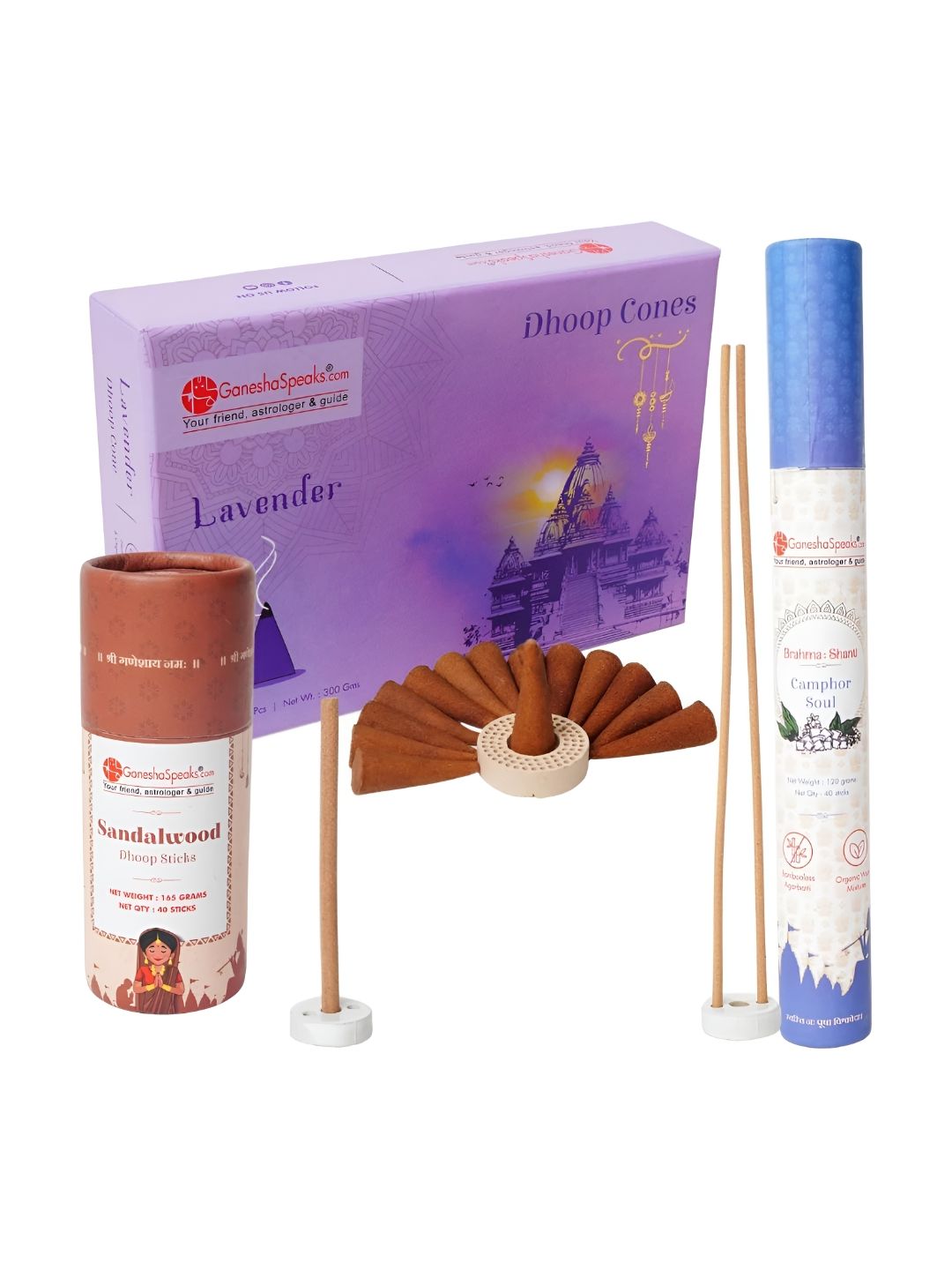 GaneshaSpeaks Ganesha Wood 2 Piece Scented Ganesh Chaturthi Incense Sticks