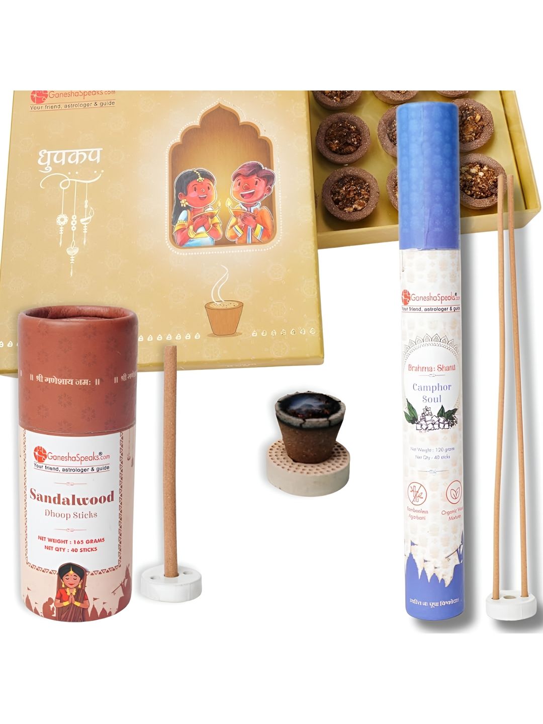 GaneshaSpeaks Wood 3 Piece Scented Ganesh Chaturthi Incense Sticks