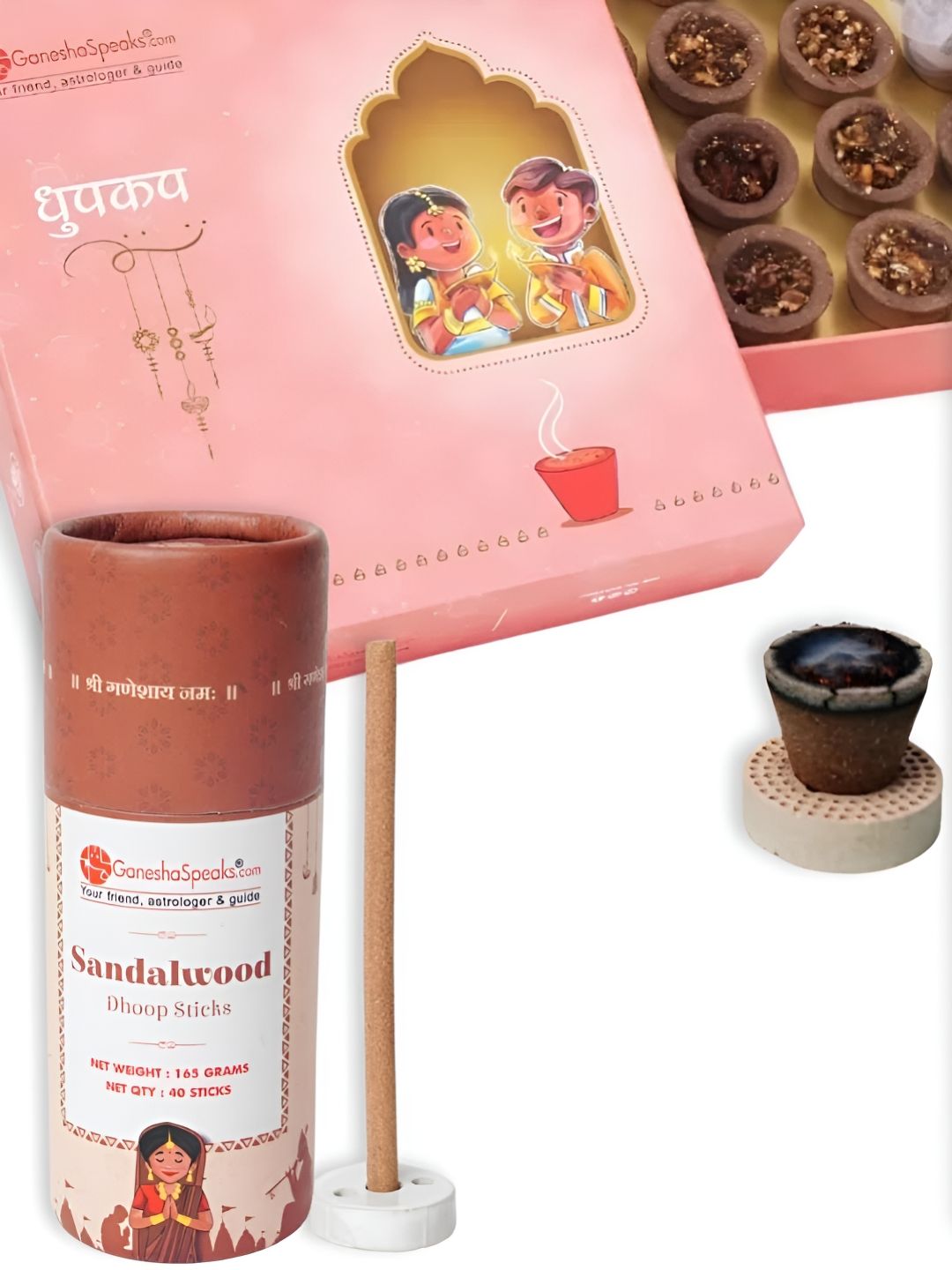 GaneshaSpeaks Wood 3 Piece Scented Ganesh Chaturthi Incense Sticks