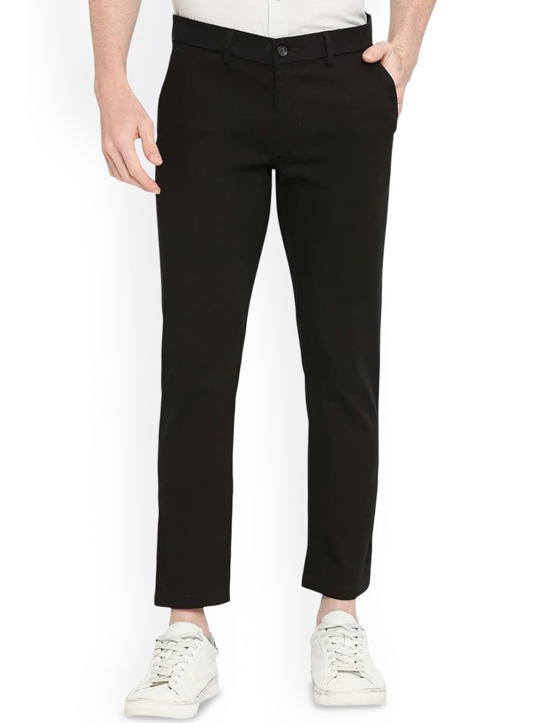 Basics Men Pure Cotton Skinny Fit Formal Trousers