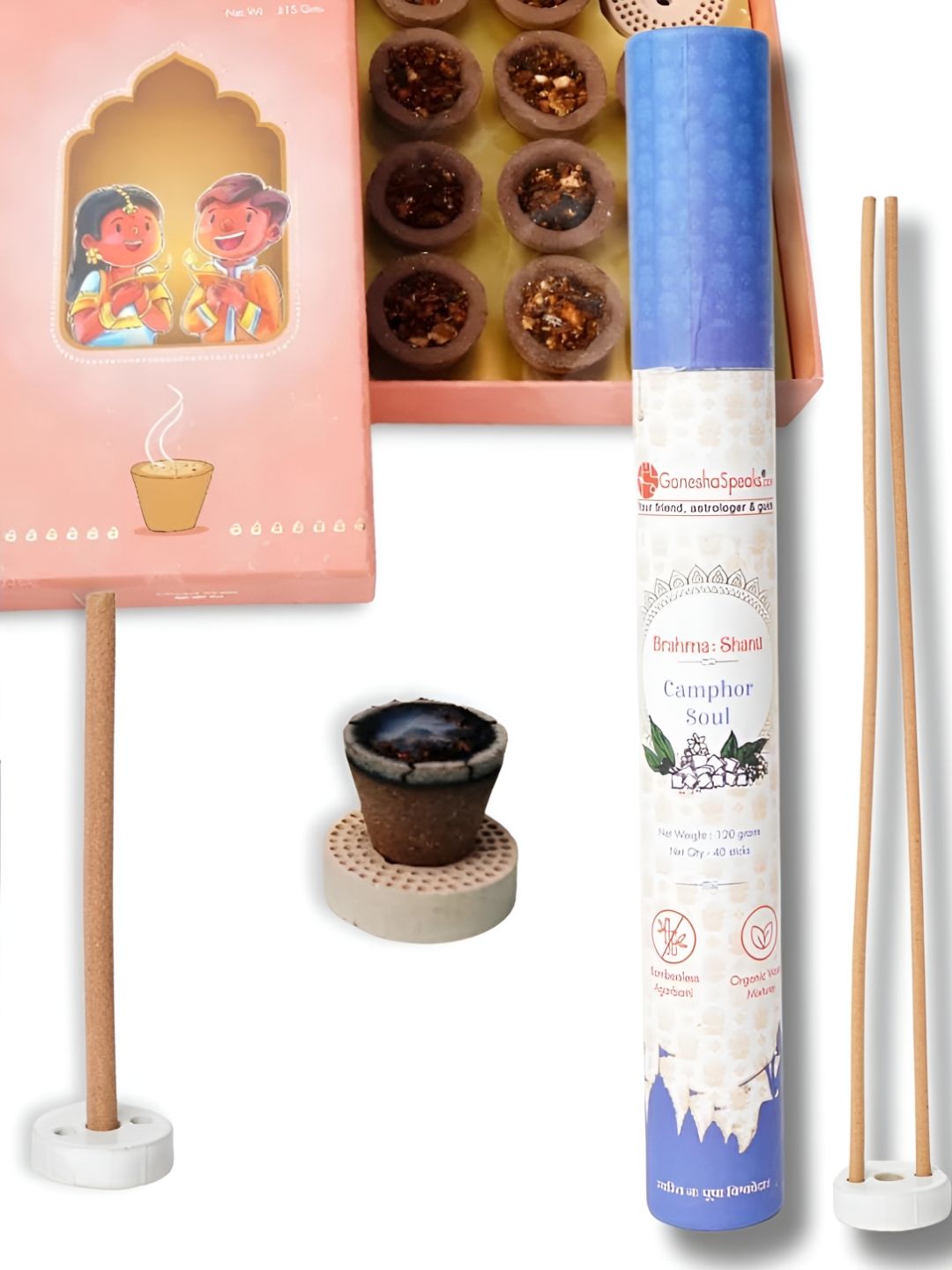 GaneshaSpeaks Wood 3 Piece Scented Ganesh Chaturthi Incense Sticks