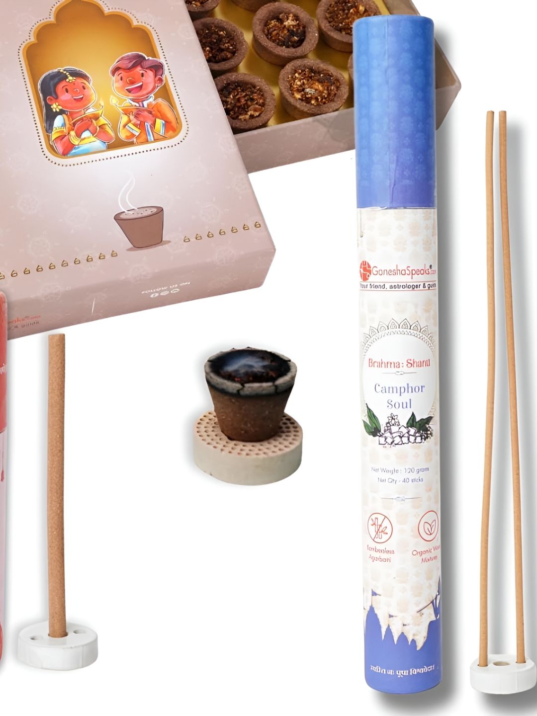 GaneshaSpeaks Wood 3 Piece Scented Ganesh Chaturthi Incense Sticks