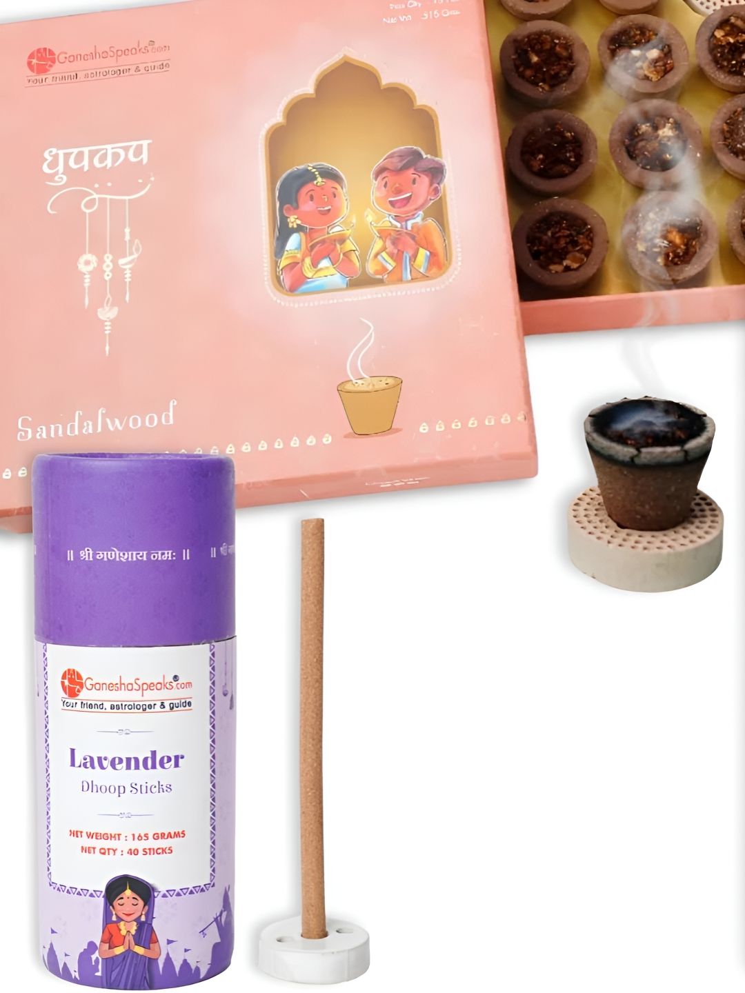 GaneshaSpeaks Sandalwood 3 Piece Chemical-Free Ganesh Chaturthi Incense Sticks