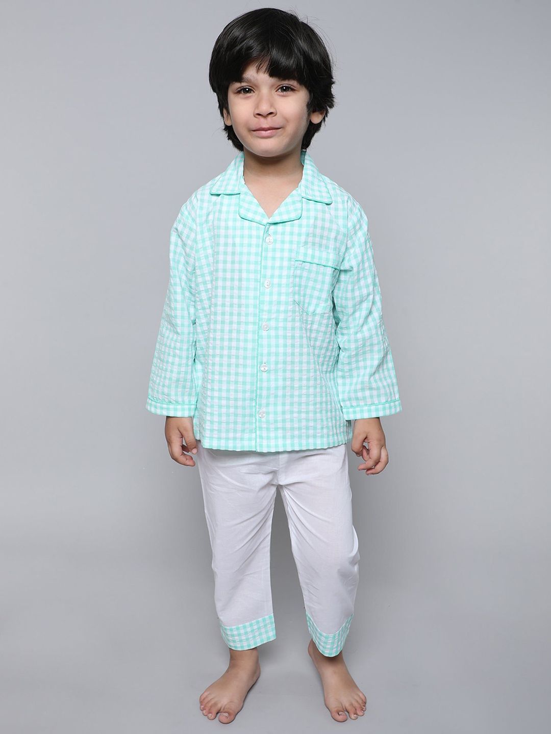 Little Clothings Kids Checked Night suit