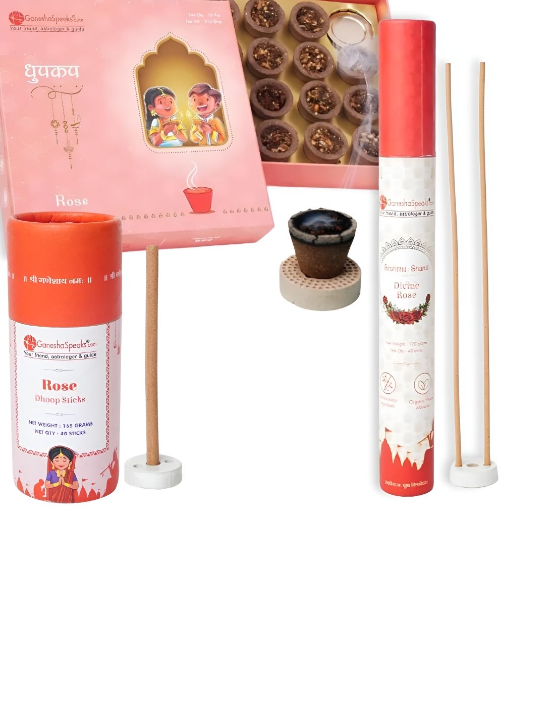 GaneshaSpeaks Wood 3 Piece Scented Ganesh Chaturthi Incense Sticks