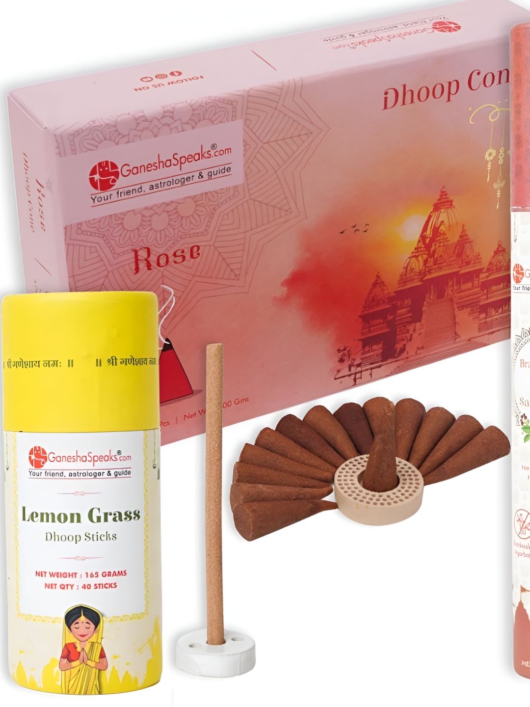 GaneshaSpeaks Wood 3 Piece Scented Ganesh Chaturthi Incense Sticks