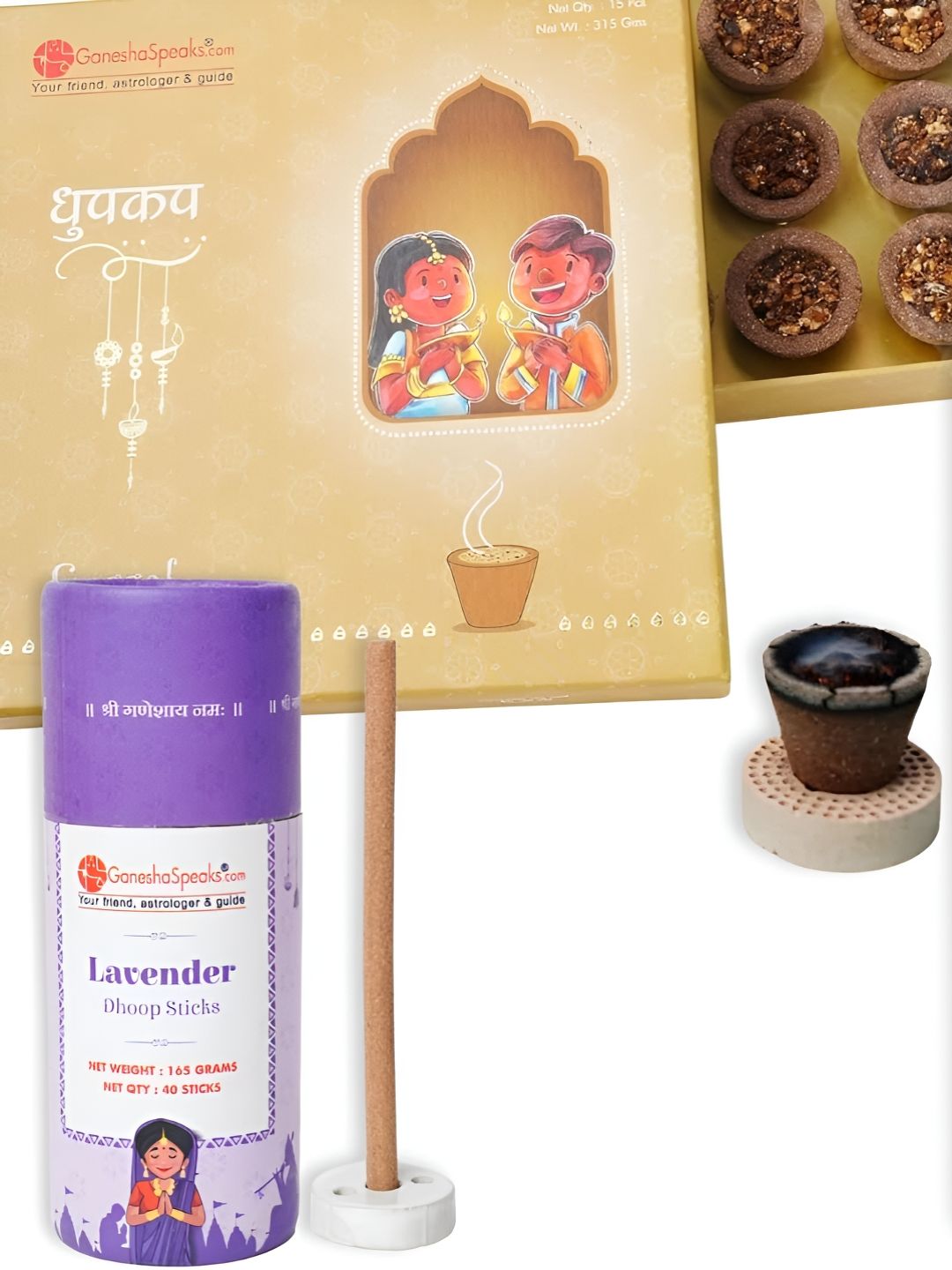 GaneshaSpeaks Wood 3 Piece Scented Ganesh Chaturthi Incense Sticks