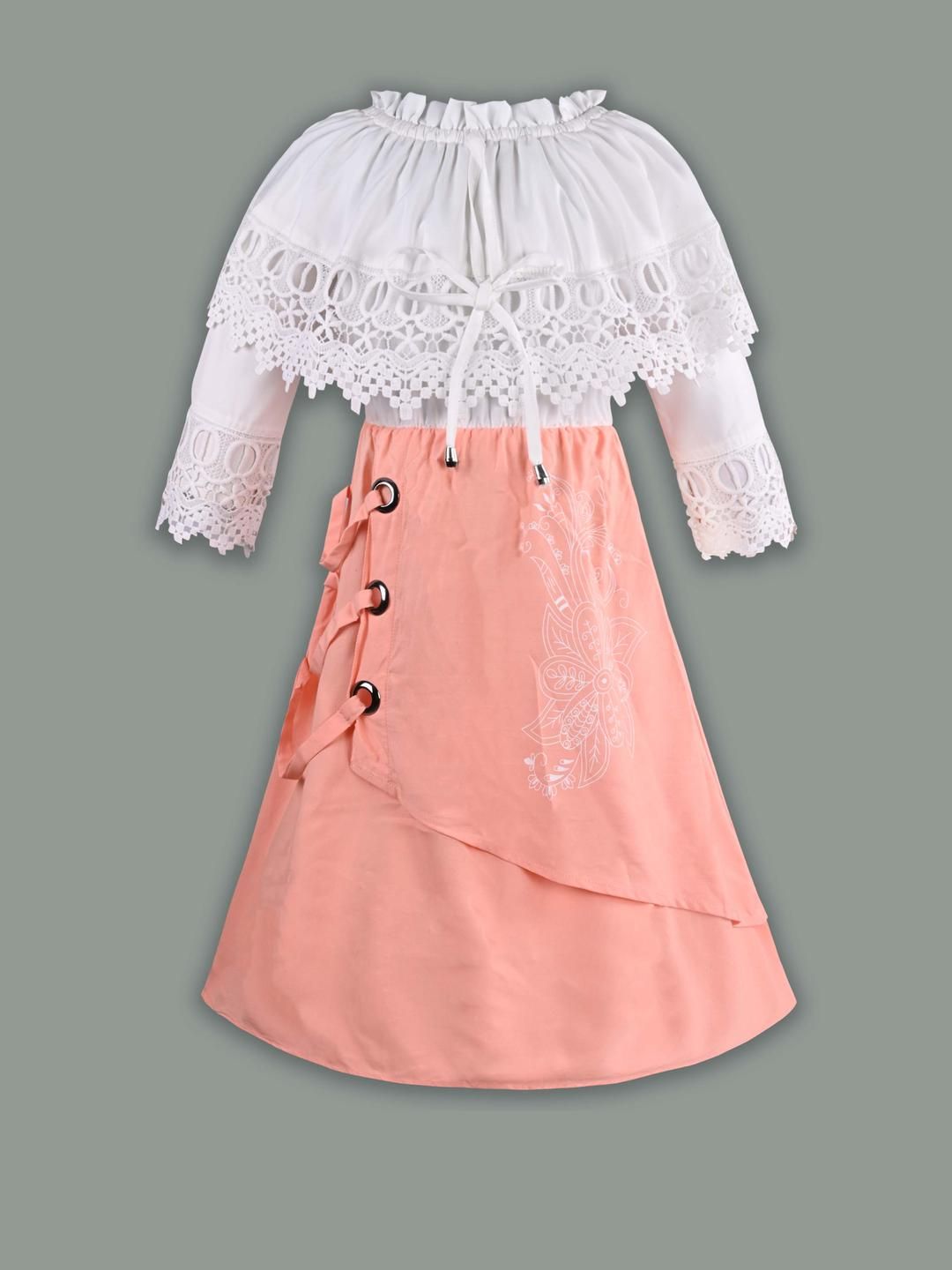 Girls Printed Full Sleeve Fit and Flare Frock Dress