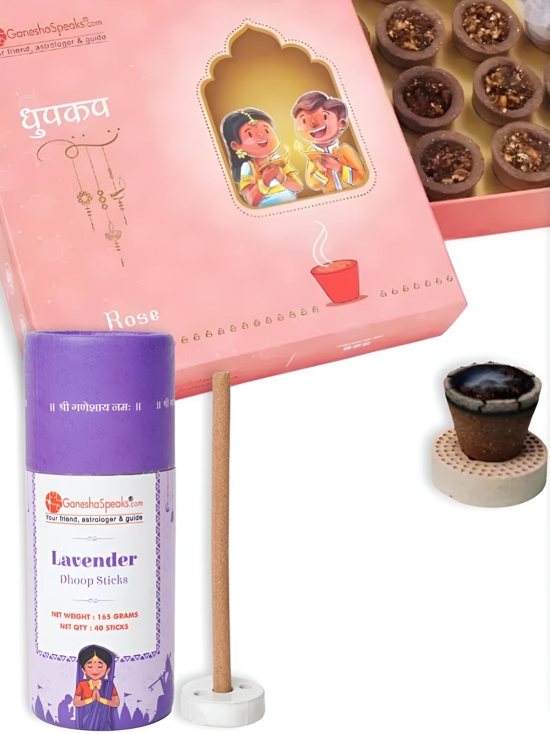 GaneshaSpeaks Ganesha Wood 2 Piece Scented Ganesh Chaturthi Incense Sticks