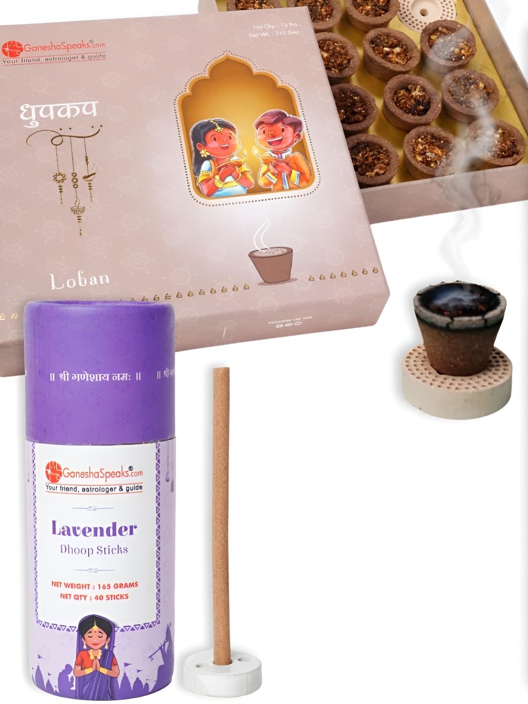 GaneshaSpeaks Wood 3 Piece Scented Ganesh Chaturthi Incense Sticks