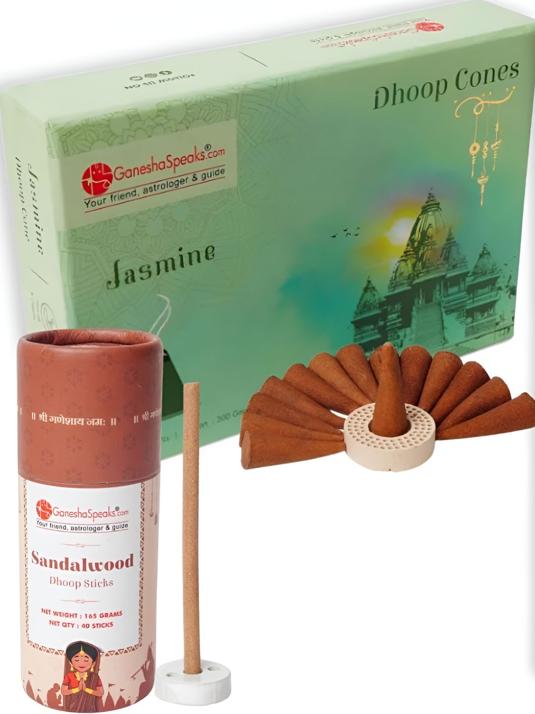 GaneshaSpeaks Ganesha Wood 2 Piece Scented Ganesh Chaturthi Incense Sticks