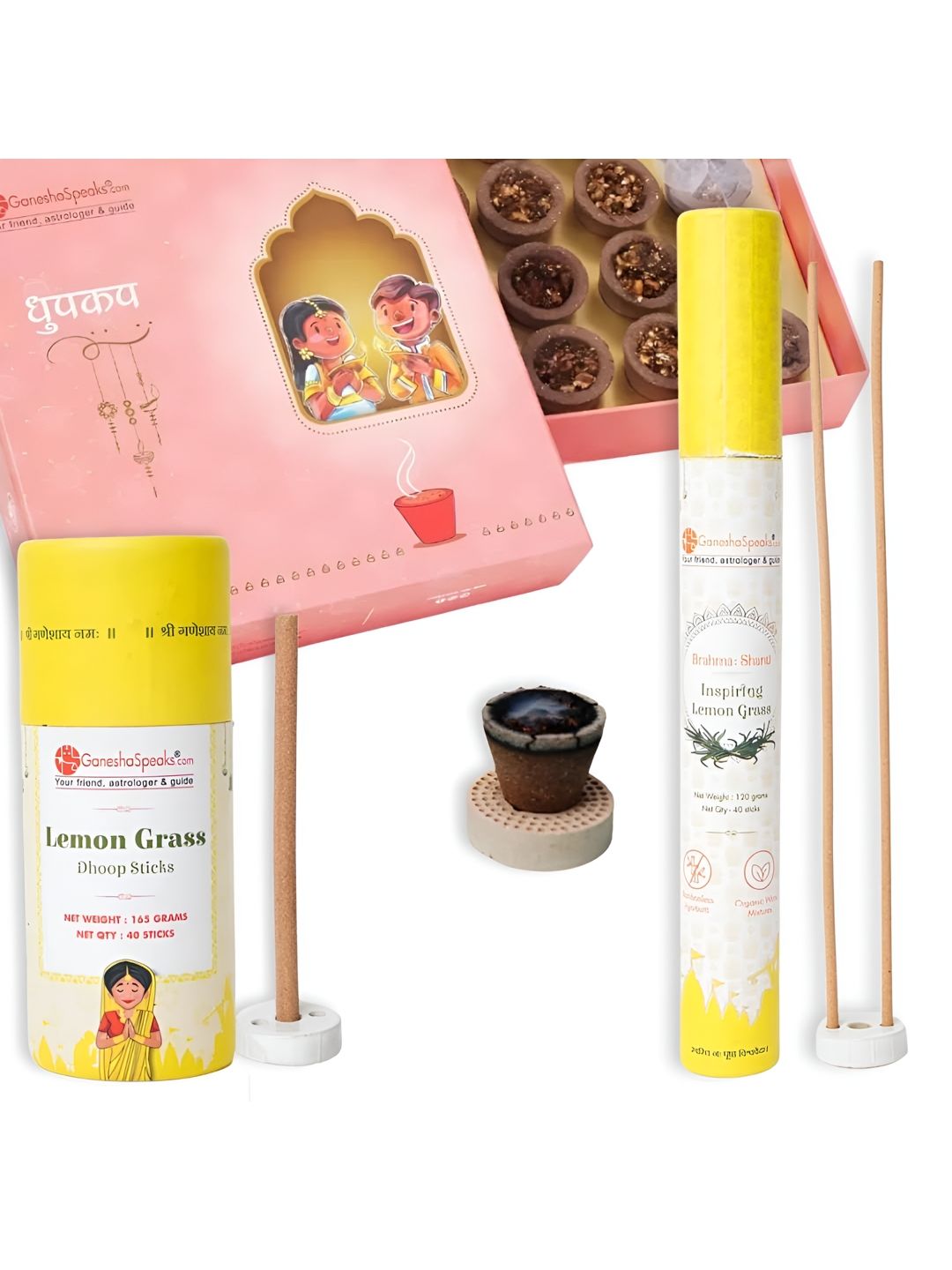 GaneshaSpeaks Wood 3 Piece Chemical-Free Ganesh Chaturthi Incense Sticks