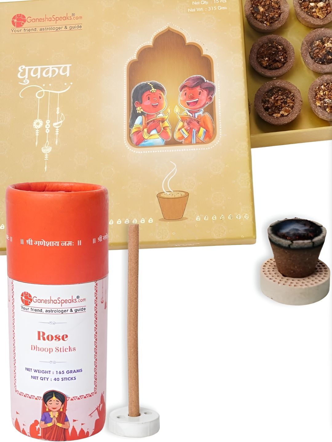 GaneshaSpeaks Wood 2 Piece Scented Ganesh Chaturthi Incense Sticks