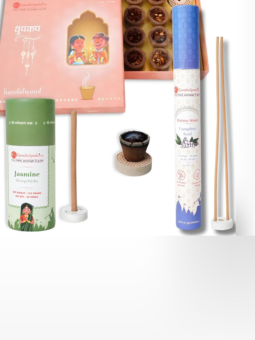 GaneshaSpeaks Wood 3 Piece Chemical-Free Ganesh Chaturthi Incense Sticks