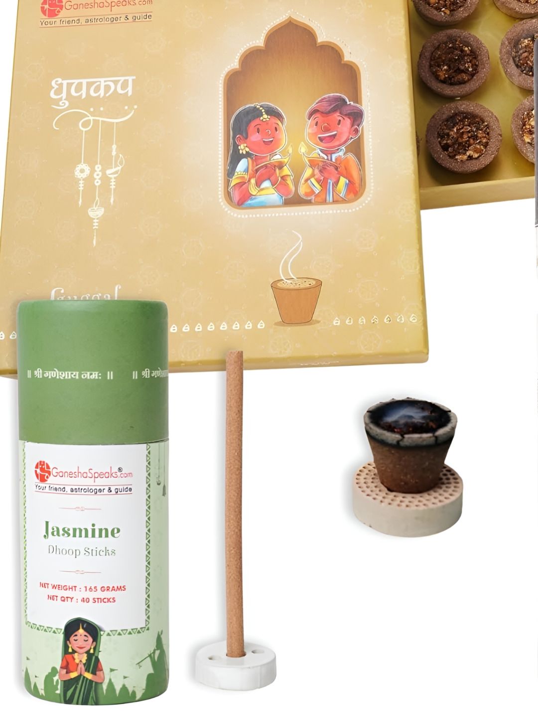 GaneshaSpeaks Wood 3 Piece Scented Ganesh Chaturthi Incense Sticks