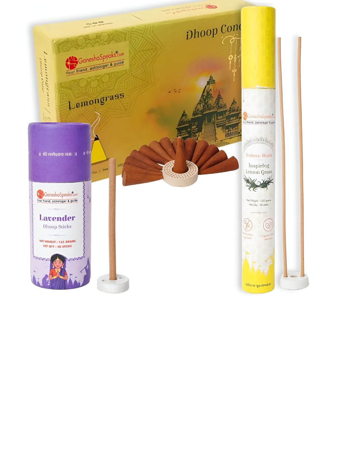 GaneshaSpeaks Wood 3 Piece Scented Ganesh Chaturthi Incense Sticks
