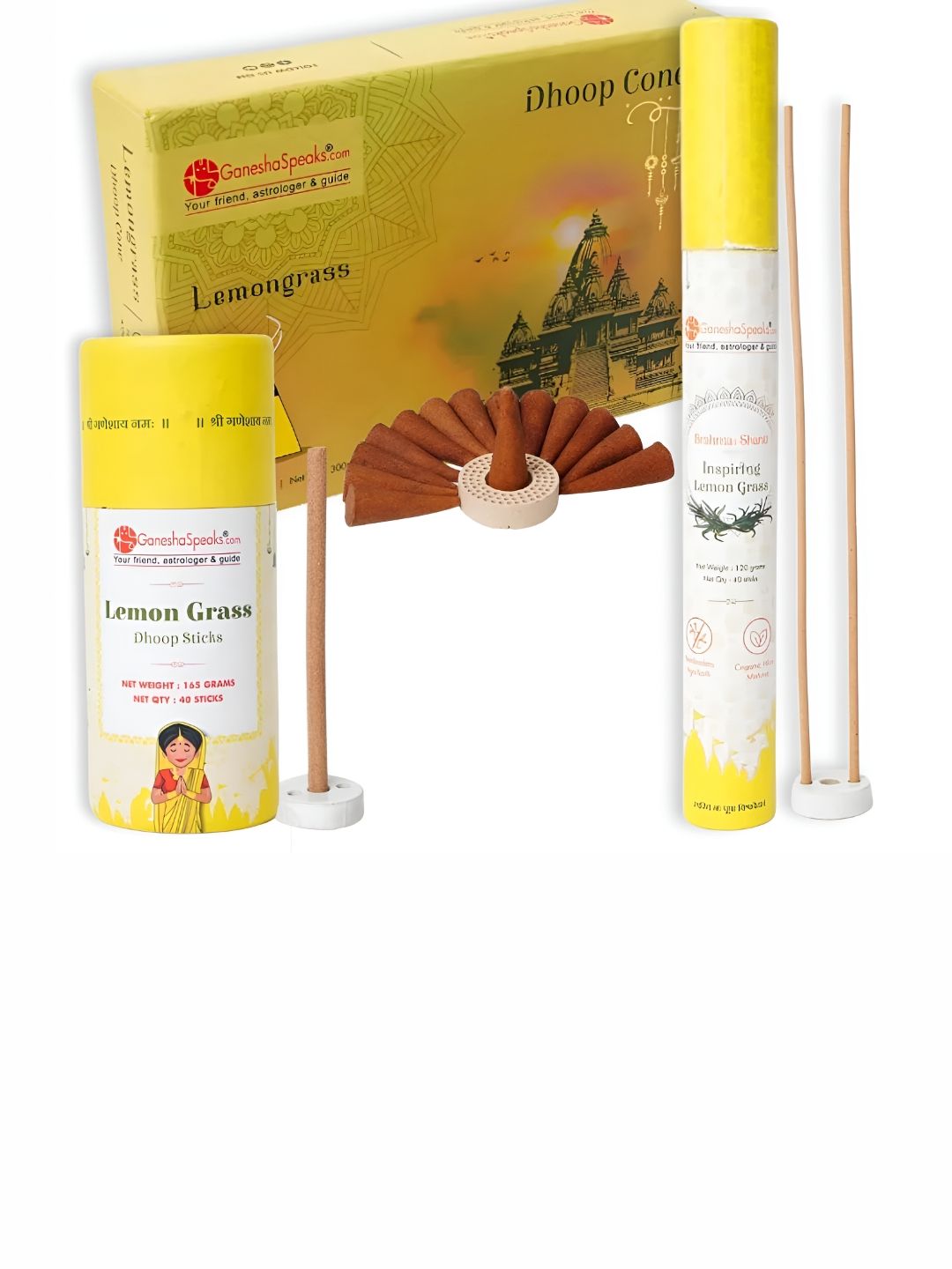 GaneshaSpeaks Wood 3 Piece Scented Ganesh Chaturthi Incense Sticks