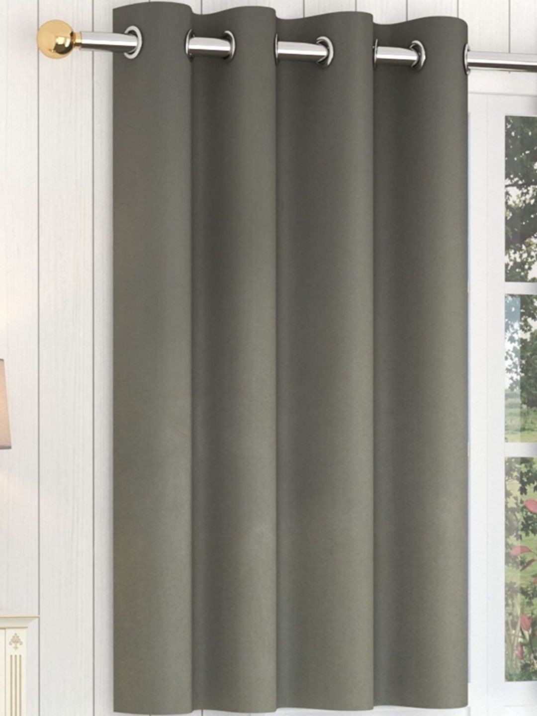 Yellow Weaves Grey Room Darkening Window