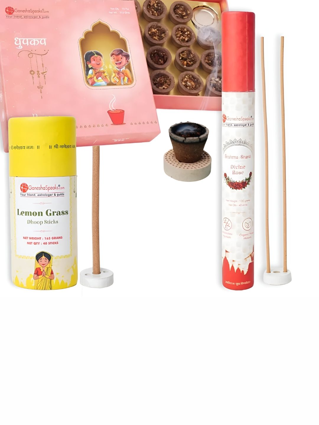 GaneshaSpeaks Wood 3 Piece Scented Ganesh Chaturthi Incense Sticks