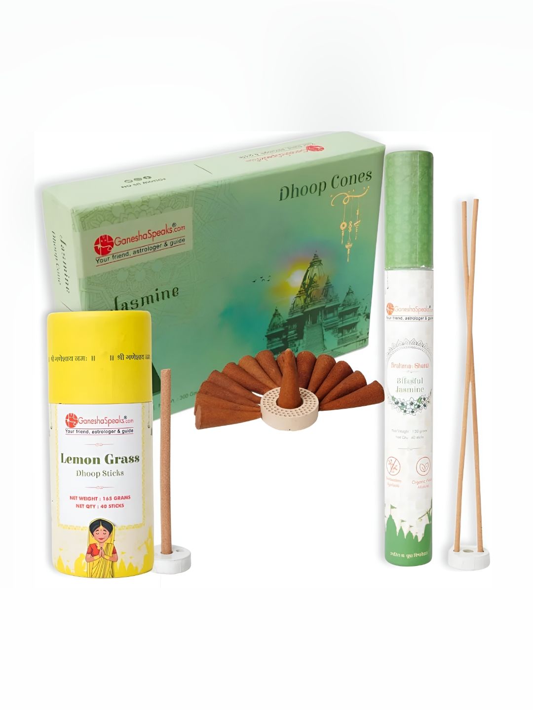 GaneshaSpeaks Wood 3 Piece Chemical-Free Ganesh Chaturthi Incense Sticks