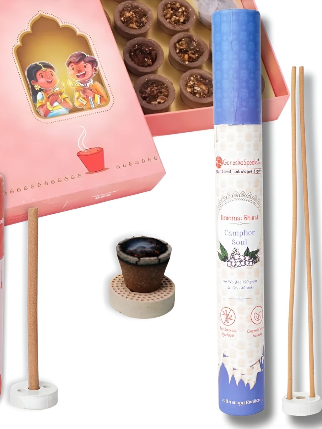 GaneshaSpeaks Wood 3 Piece Scented Ganesh Chaturthi Incense Sticks
