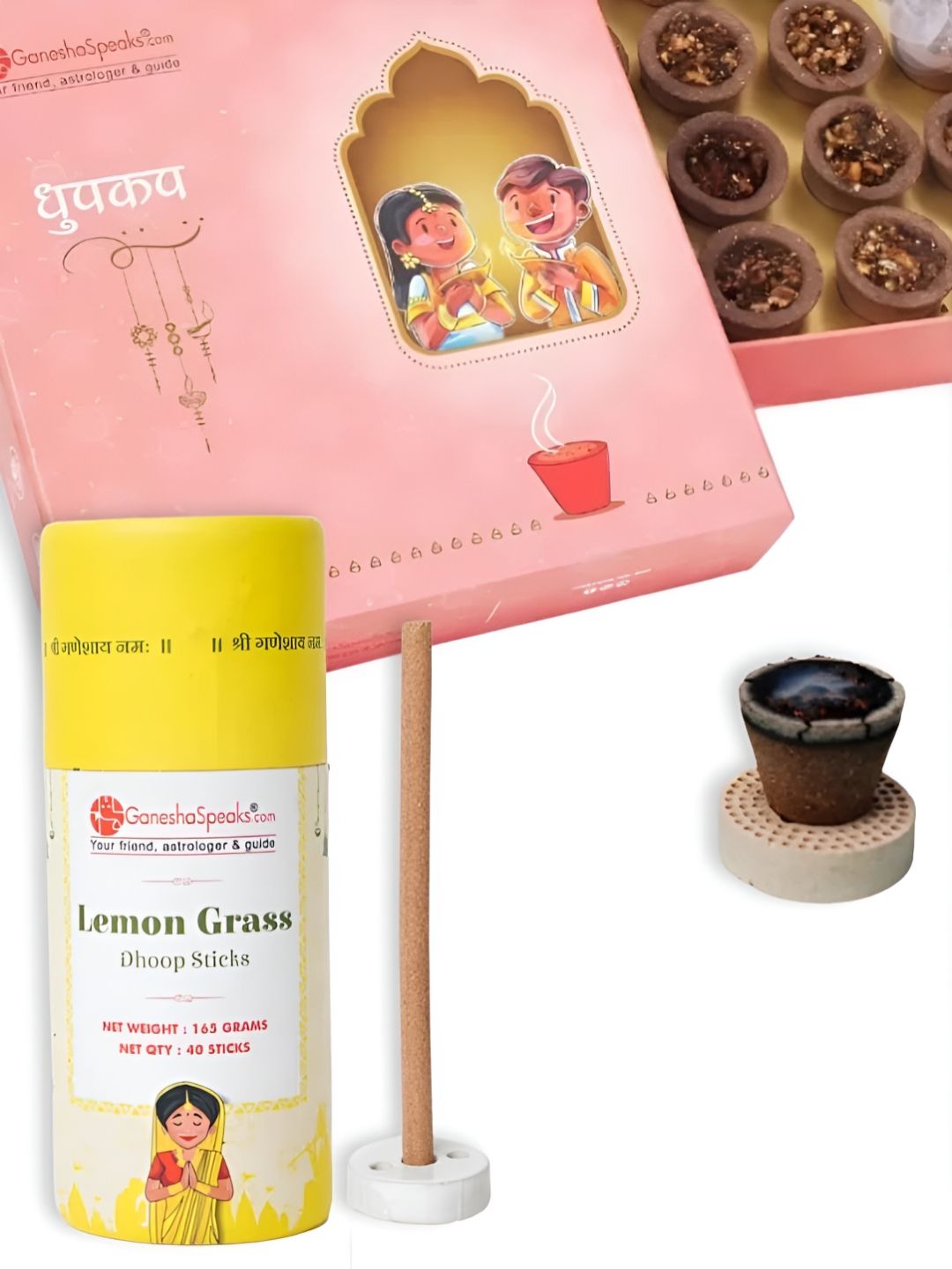 GaneshaSpeaks Wood 3 Piece Chemical-Free Ganesh Chaturthi Incense Sticks