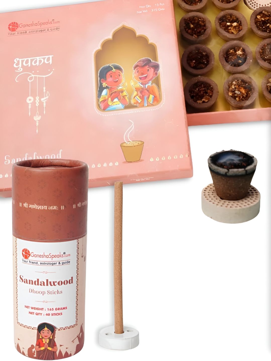 GaneshaSpeaks Wood 2 Piece Scented Ganesh Chaturthi Incense Sticks