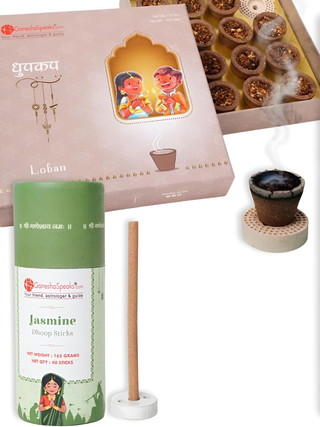 GaneshaSpeaks Wood 3 Piece Scented Ganesh Chaturthi Incense Sticks