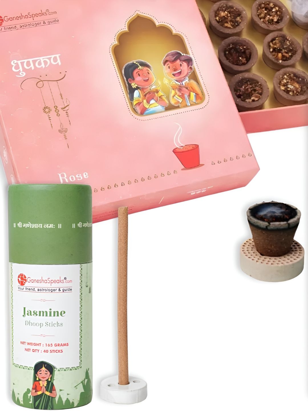 GaneshaSpeaks Wood 3 Piece Chemical-Free Ganesh Chaturthi Incense Sticks