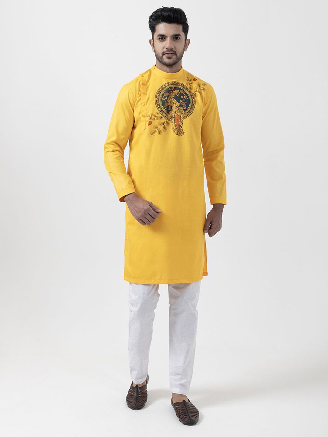 DEVOILER Men Ethnic Motifs Printed Cotton Kurta