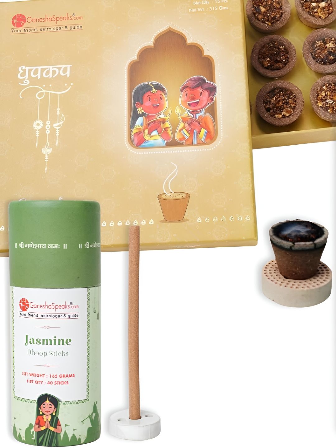 GaneshaSpeaks Ganesha Wood 2 Piece Scented Ganesh Chaturthi Incense Sticks