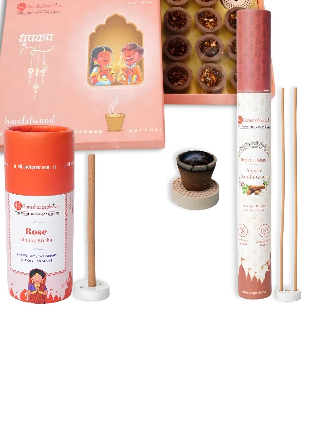 GaneshaSpeaks Wood 3 Piece Scented Ganesh Chaturthi Incense Sticks