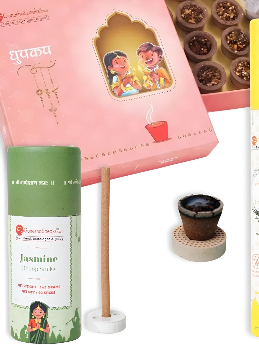 GaneshaSpeaks Wood 3 Piece Chemical-Free Ganesh Chaturthi Incense Sticks