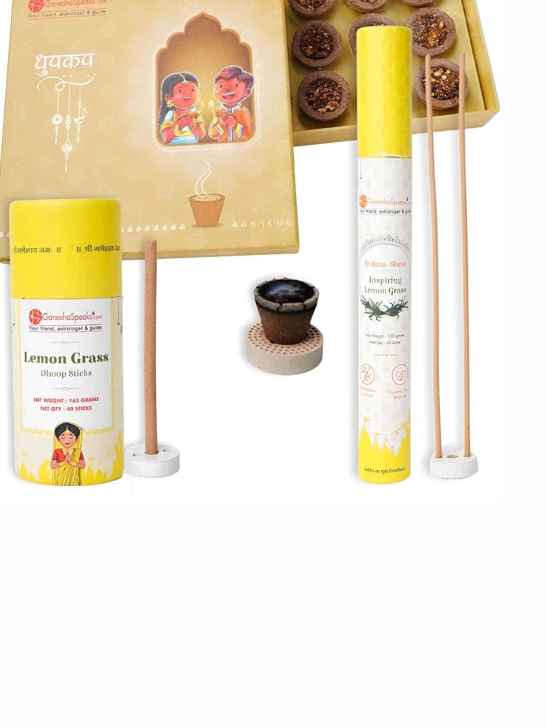 GaneshaSpeaks Wood 3 Piece Chemical-Free Ganesh Chaturthi Incense Sticks