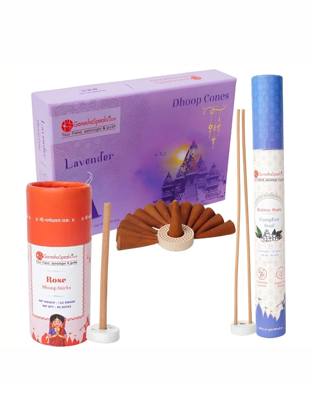 GaneshaSpeaks Ganesha Wood 2 Piece Scented Ganesh Chaturthi Incense Sticks