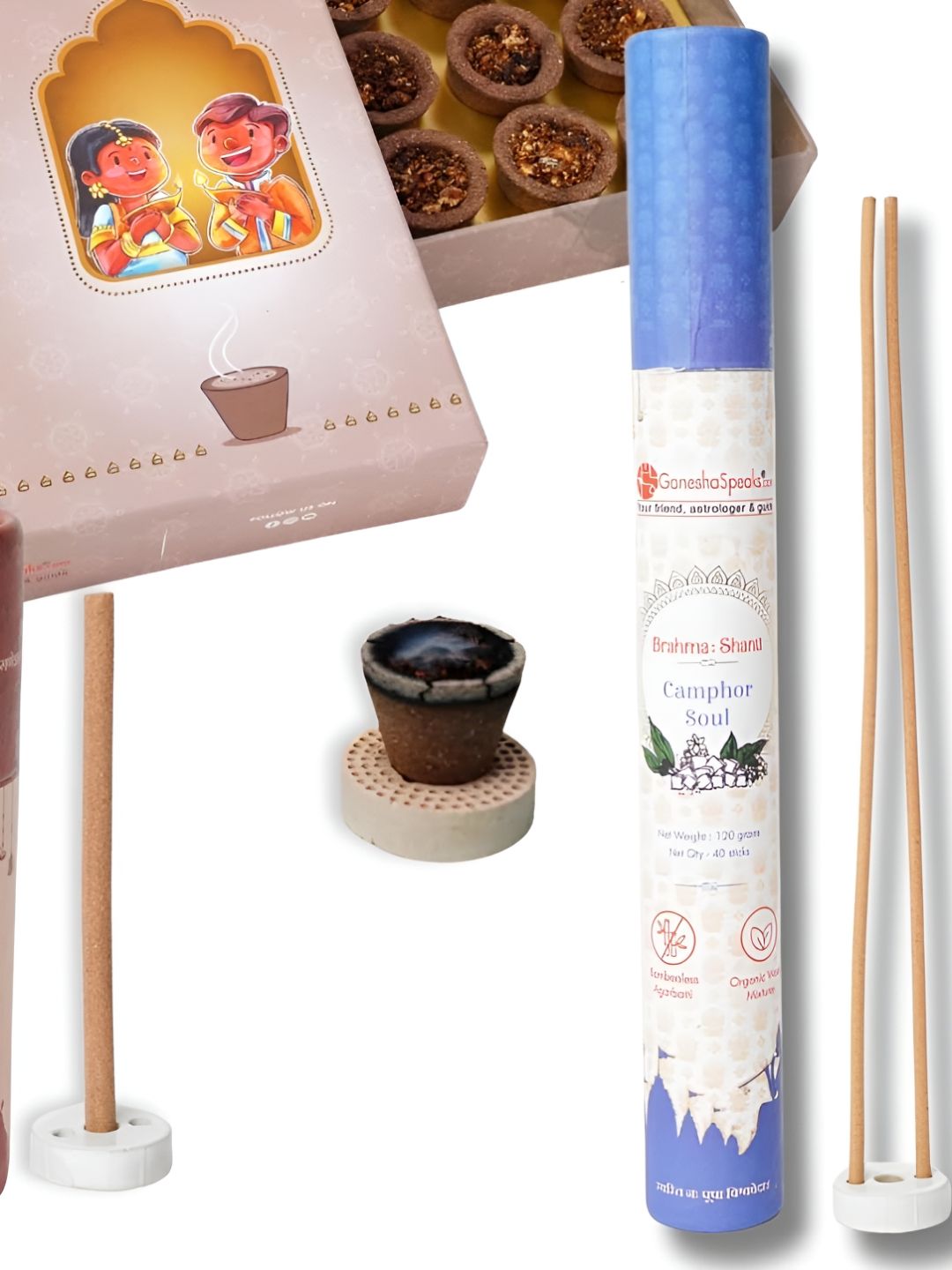 GaneshaSpeaks Wood 3 Piece Chemical-Free Ganesh Chaturthi Incense Sticks