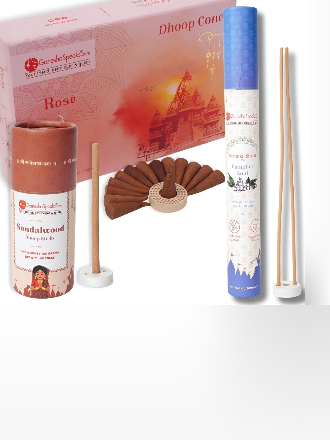 GaneshaSpeaks Wood 3 Piece Scented Ganesh Chaturthi Incense Sticks
