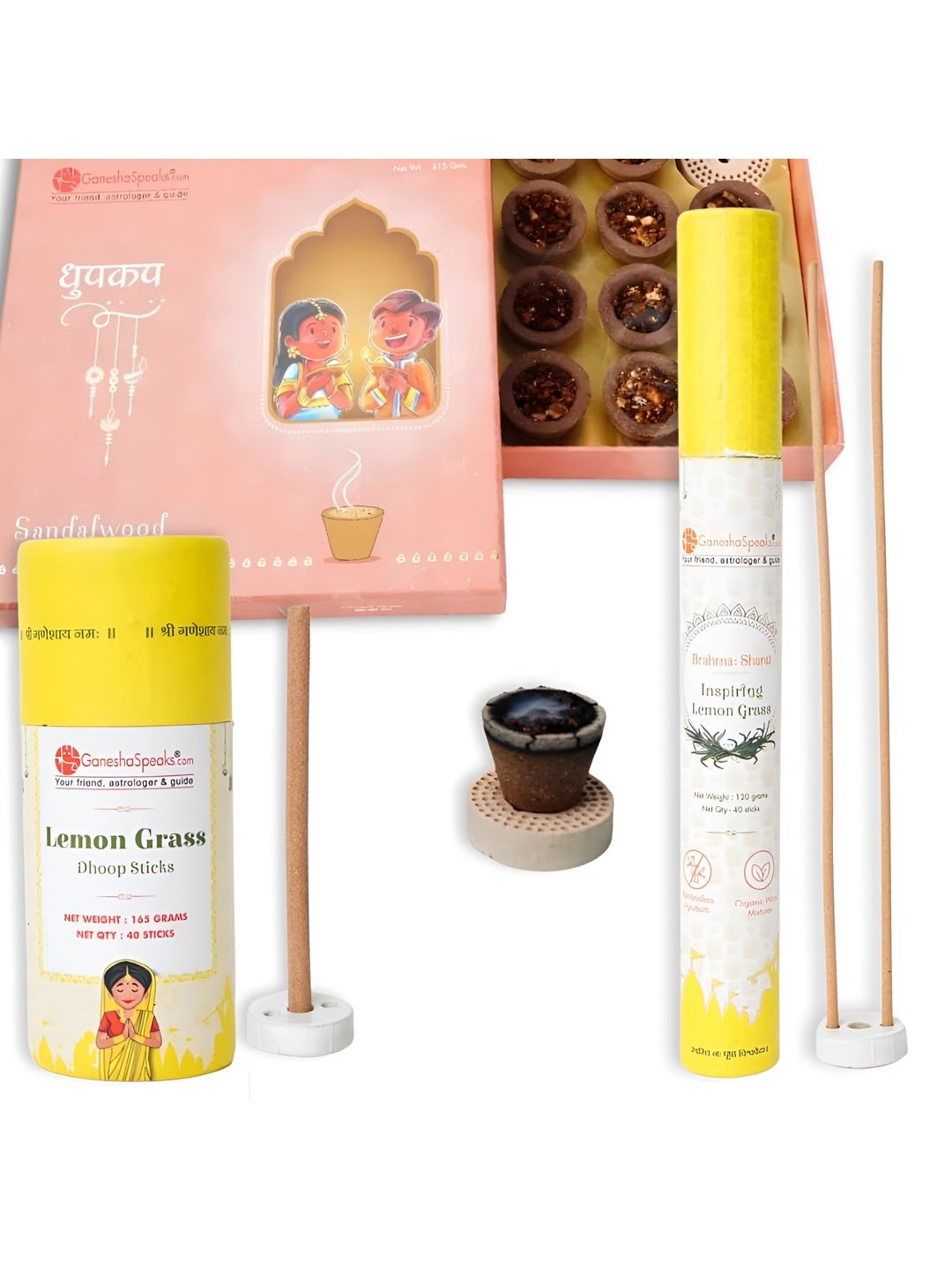 GaneshaSpeaks Ganesha Wood 2 Piece Scented Ganesh Chaturthi Incense Sticks
