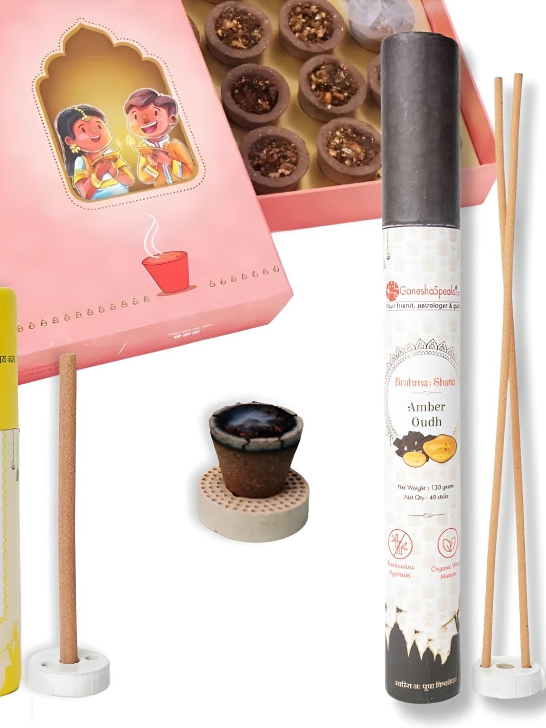 GaneshaSpeaks Wood 3 Piece Scented Ganesh Chaturthi Incense Sticks
